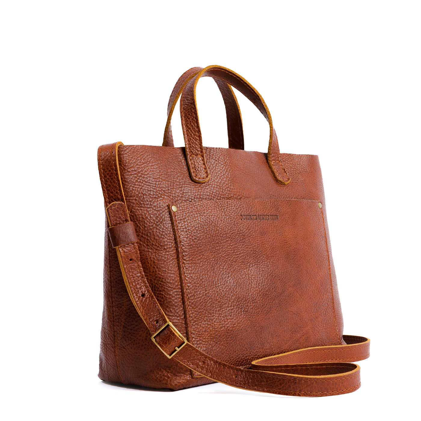 Nutmeg*Classic | Midsize crossbody tote with handles and a pocket