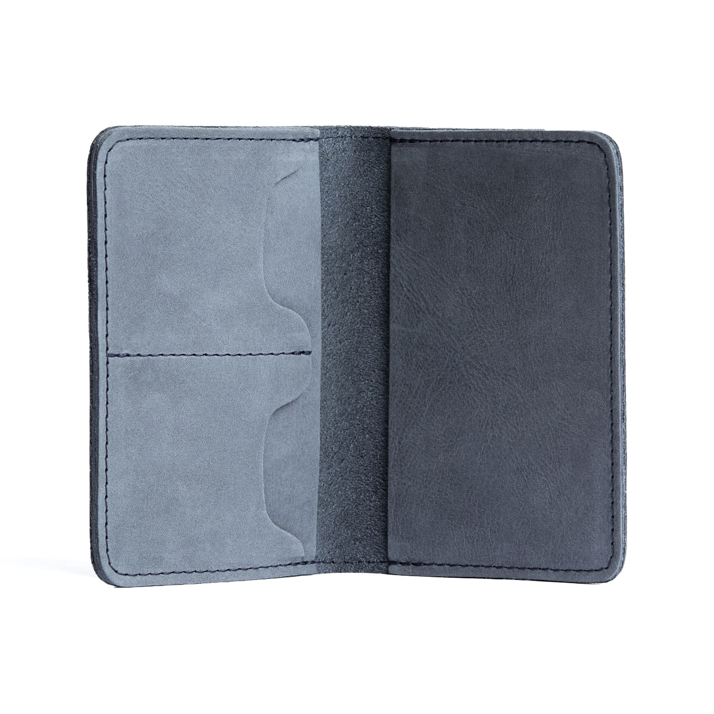 Storm | Leather passport case with PLG logo open shot