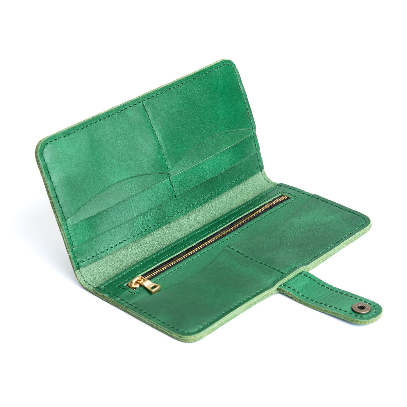 Cowboy Mint | Leather wallet with snap open