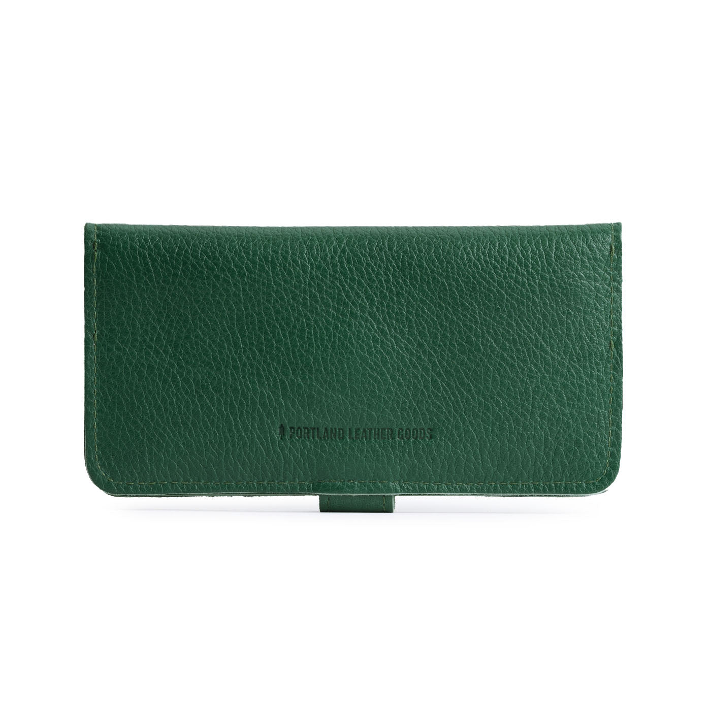 Bacalar | Back of leather wallet with snap closed