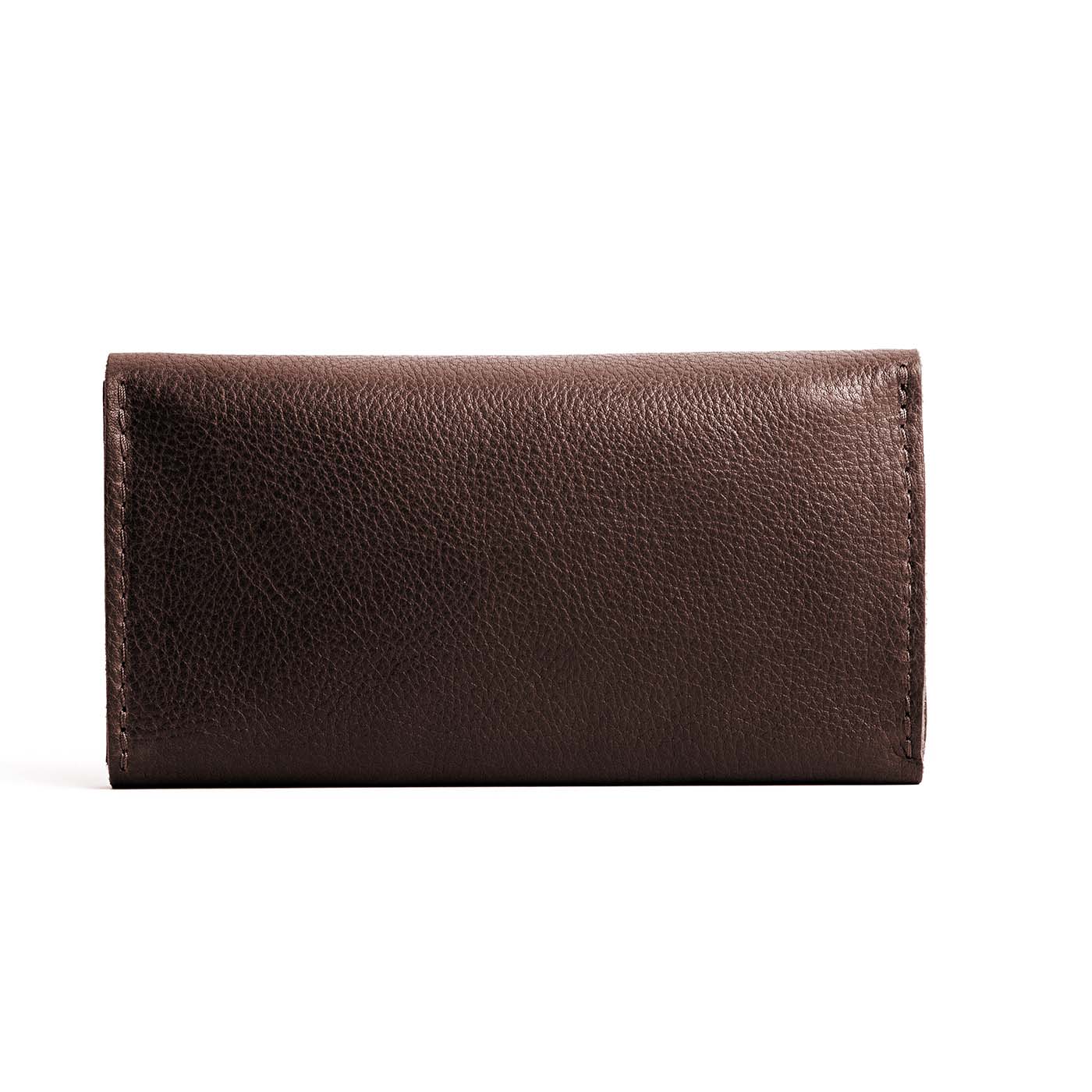 Coldbrew | Backside of large leather wallet with snap closure