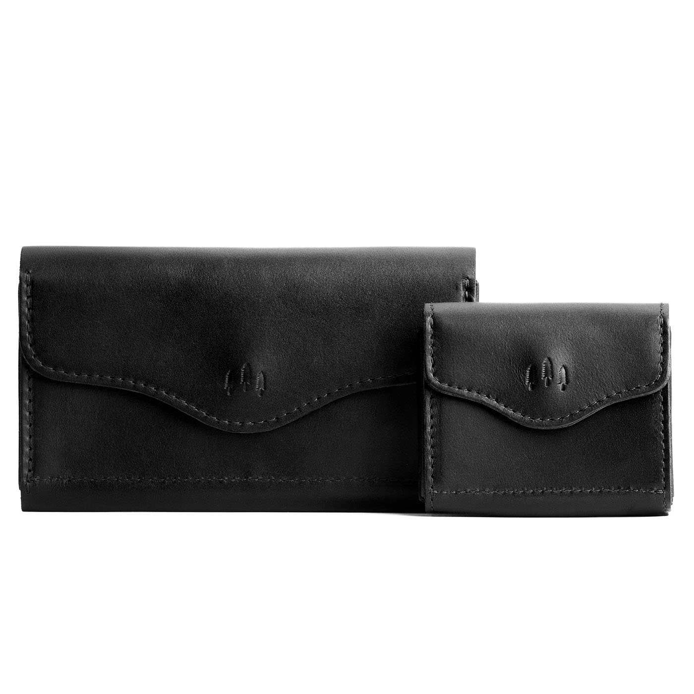 Black | Comparison shot of Bozeman and Small Bozeman Wallets