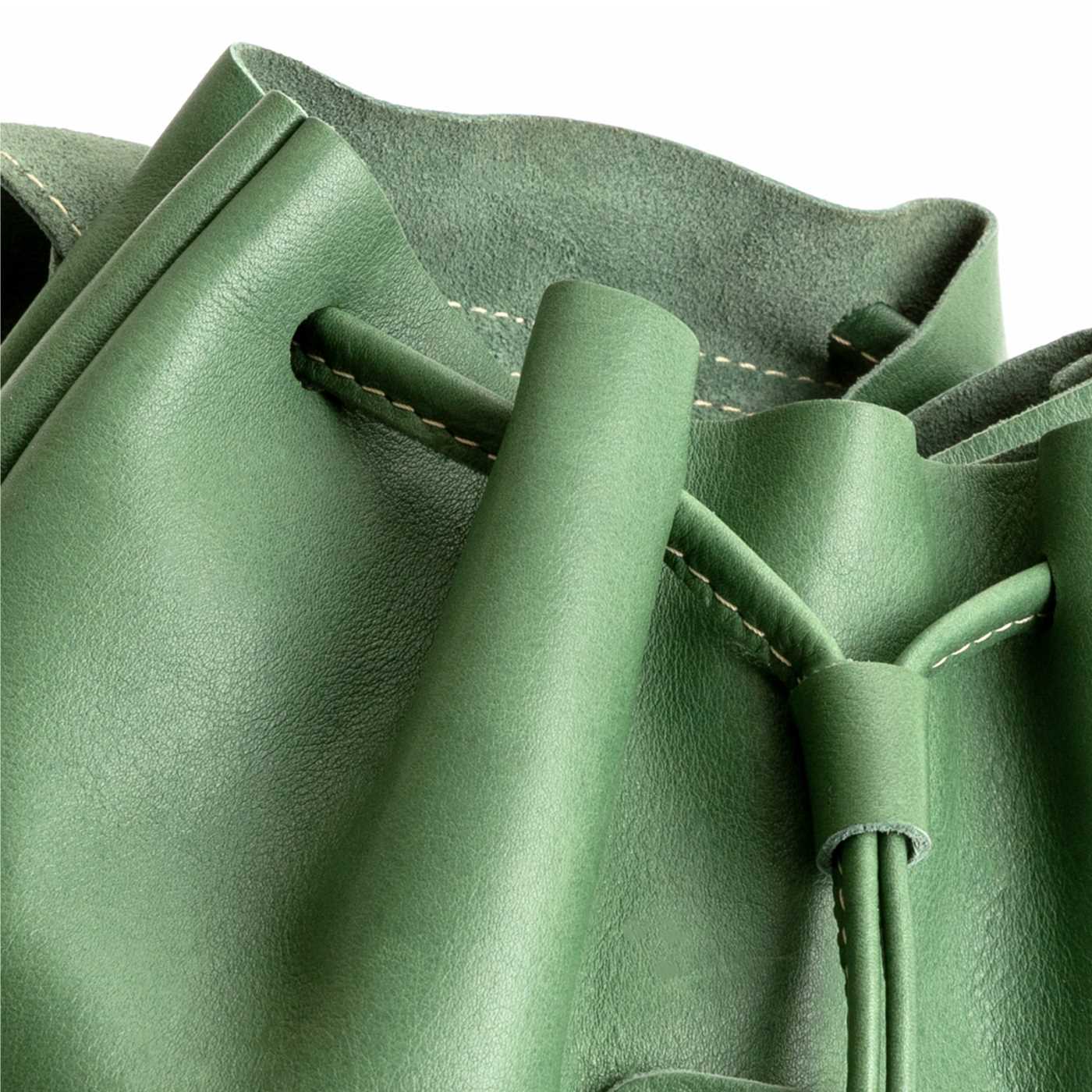 All Color: Eucalyptus | Slouchy leather bucket backpack