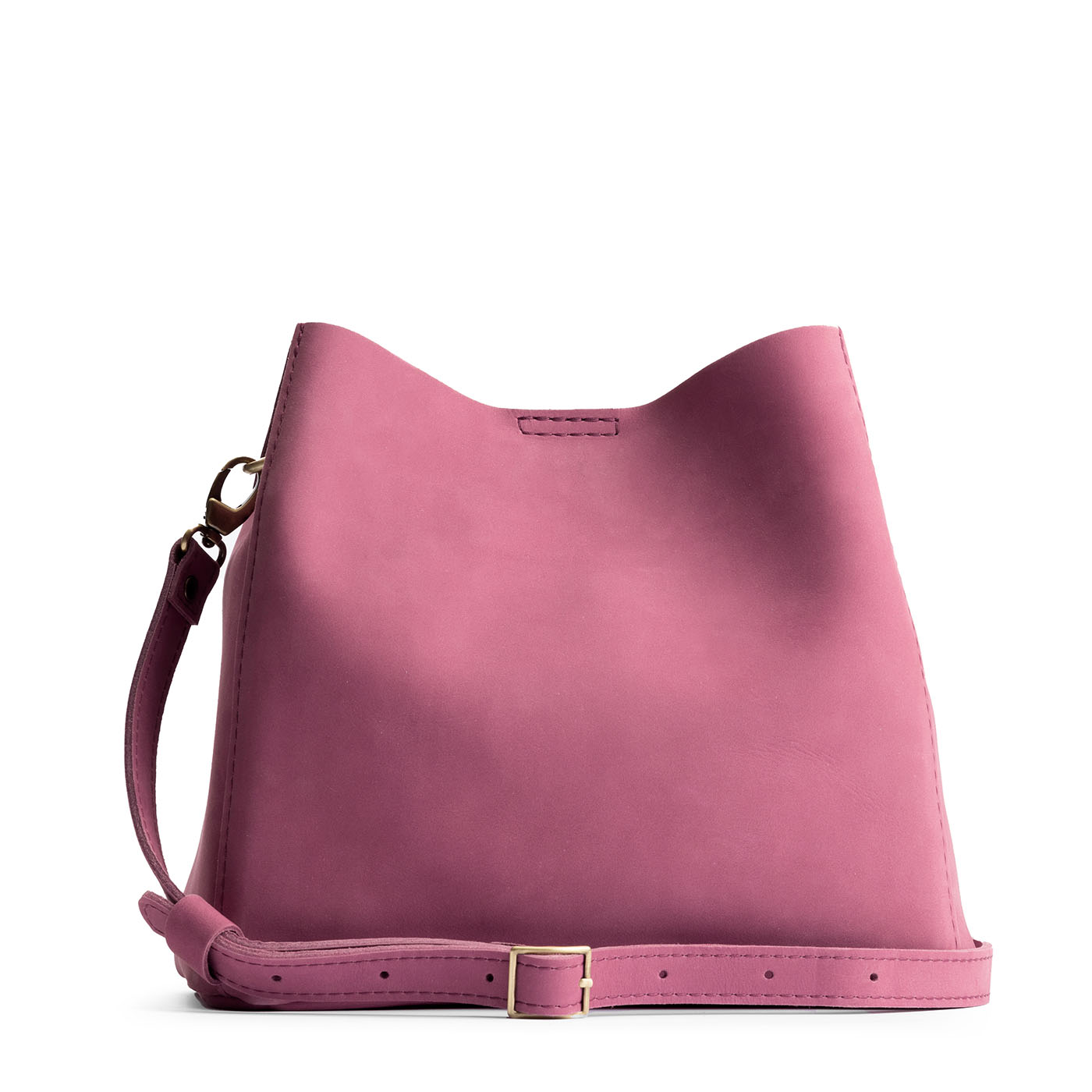 Foxglove | symmetrical bucket bag with latch closure and removable crossbody strap