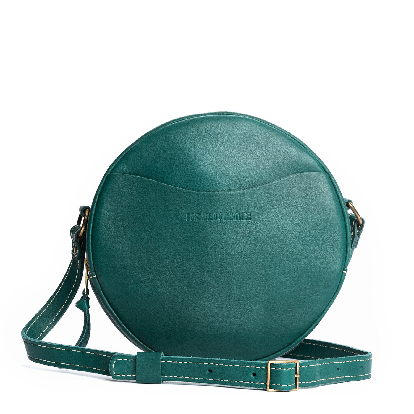 Peacock Large | Circle shaped crossbody bag with top zipper