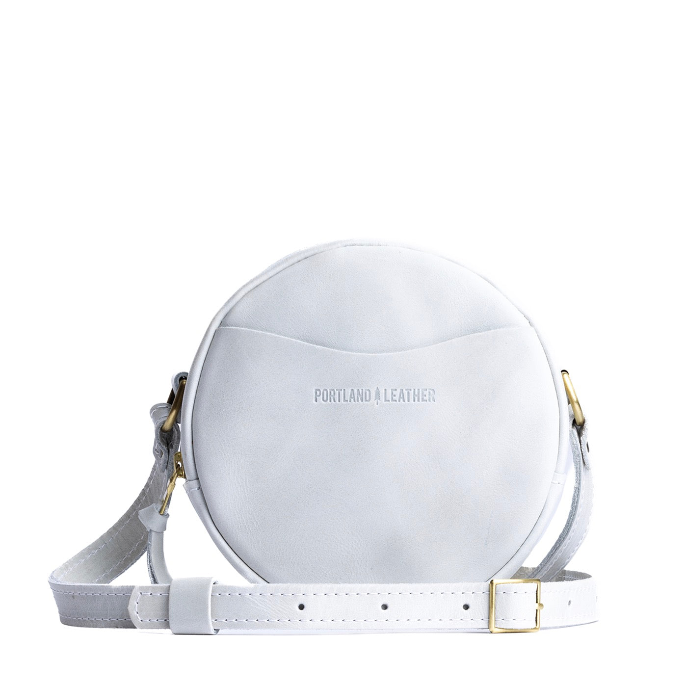 Beluga*Small | Circle shaped crossbody with exterior pocket and top zipper