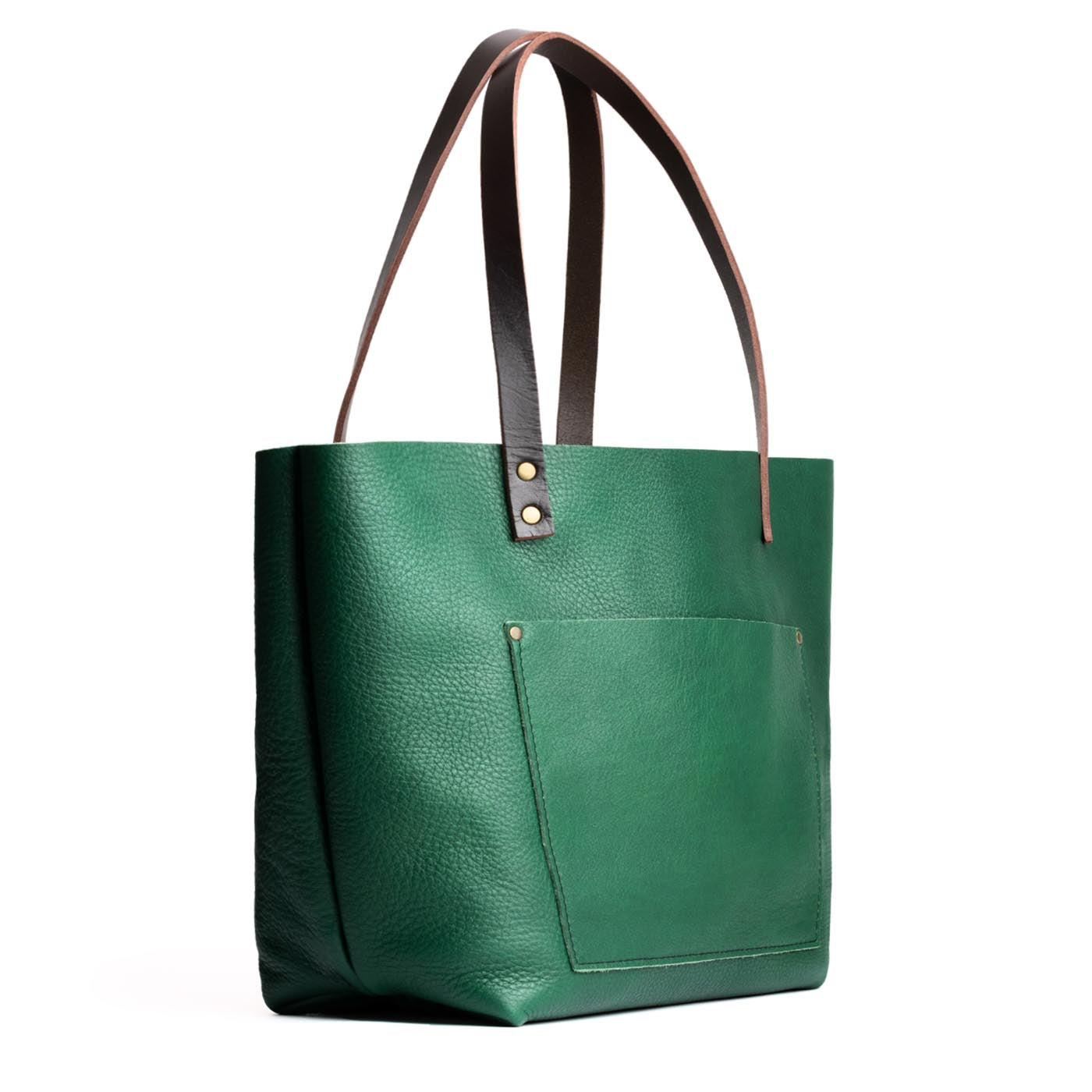 Bacalar Classic | Large leather tote bag with sturdy bridle handles and front pocket