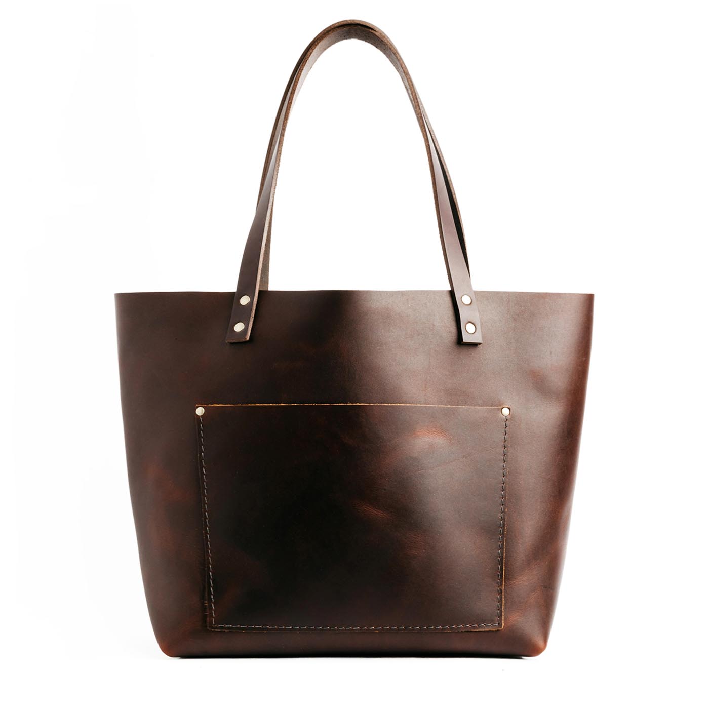 Grizzly Classic | Large leather tote bag with sturdy bridle handles and front pocket