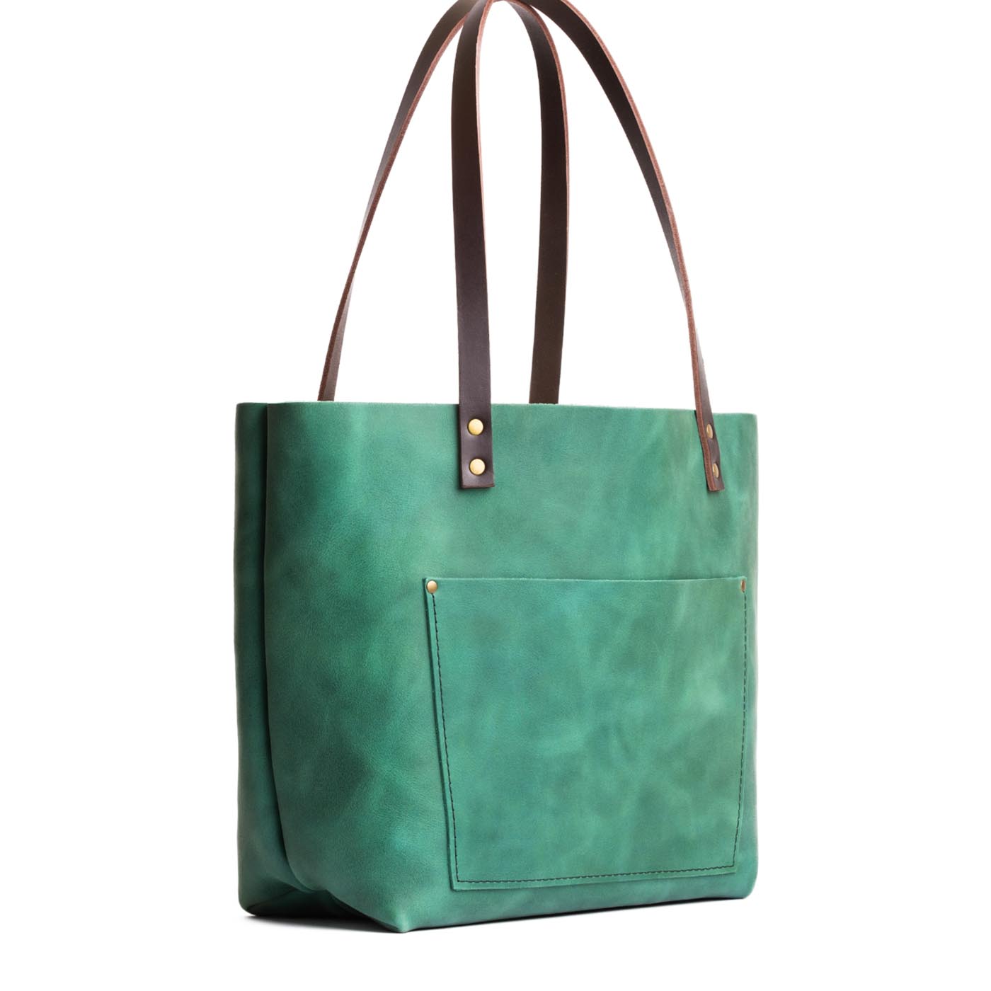 Surf Classic | Large leather tote bag with sturdy bridle handles and front pocket