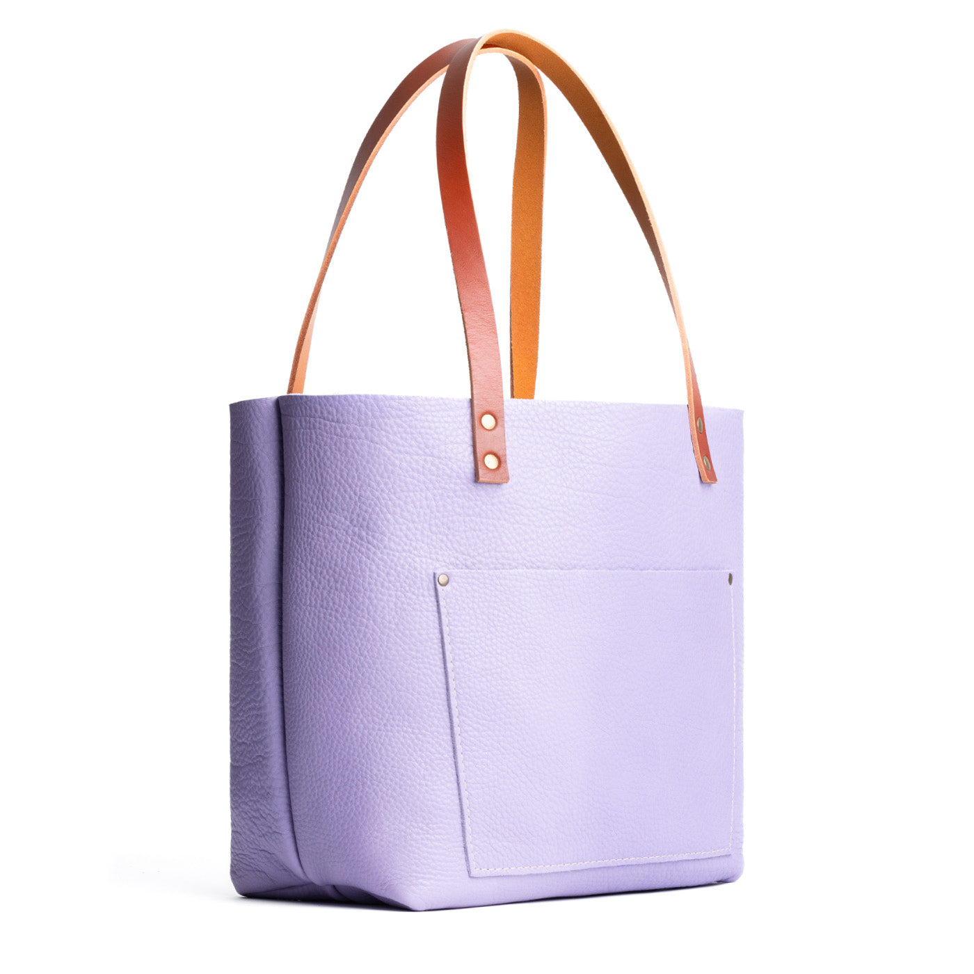 Wisteria*Classic | Large leather tote bag with sturdy bridle handles and front pocket