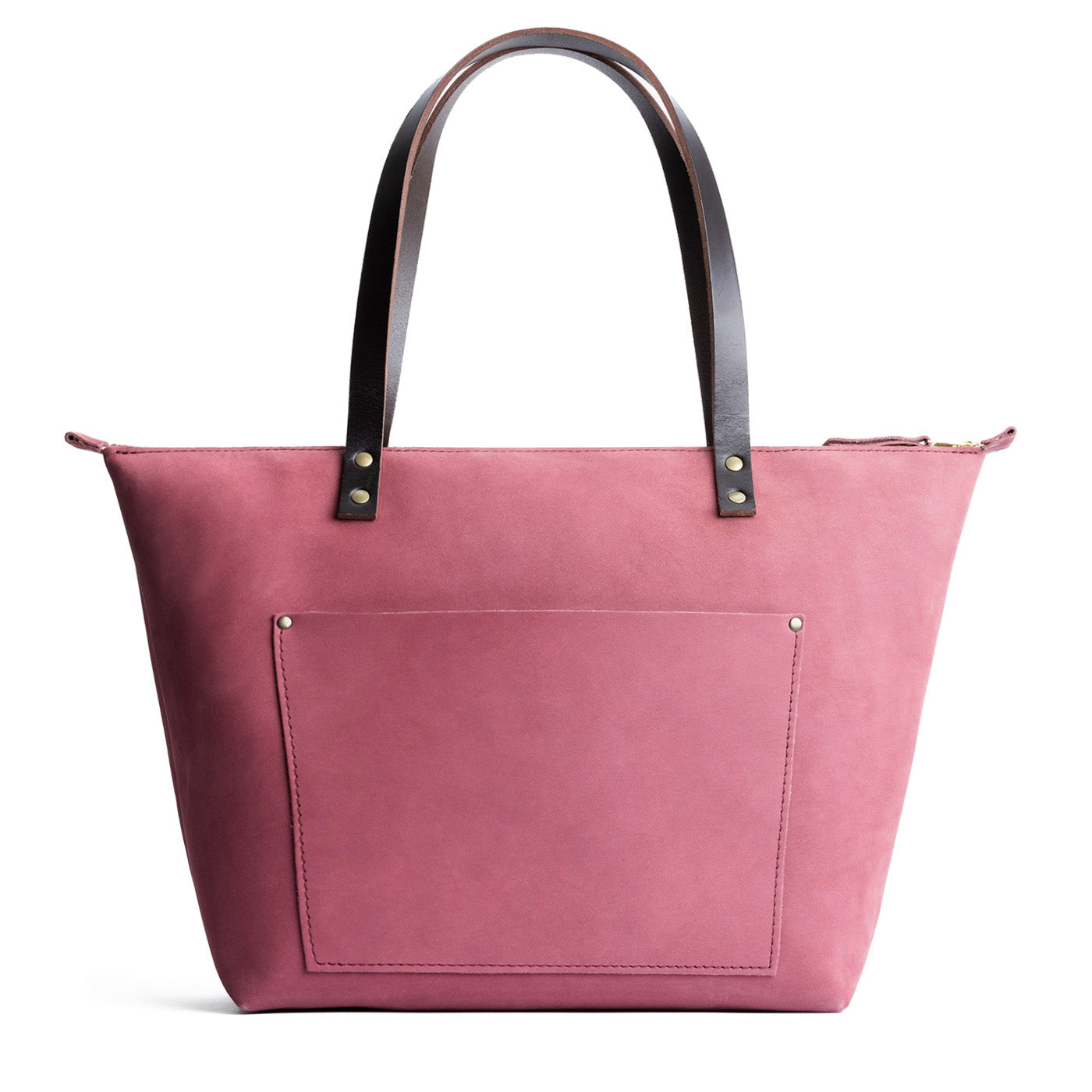 Foxglove*Zipper | Large leather tote bag with sturdy bridle handles and front pocket