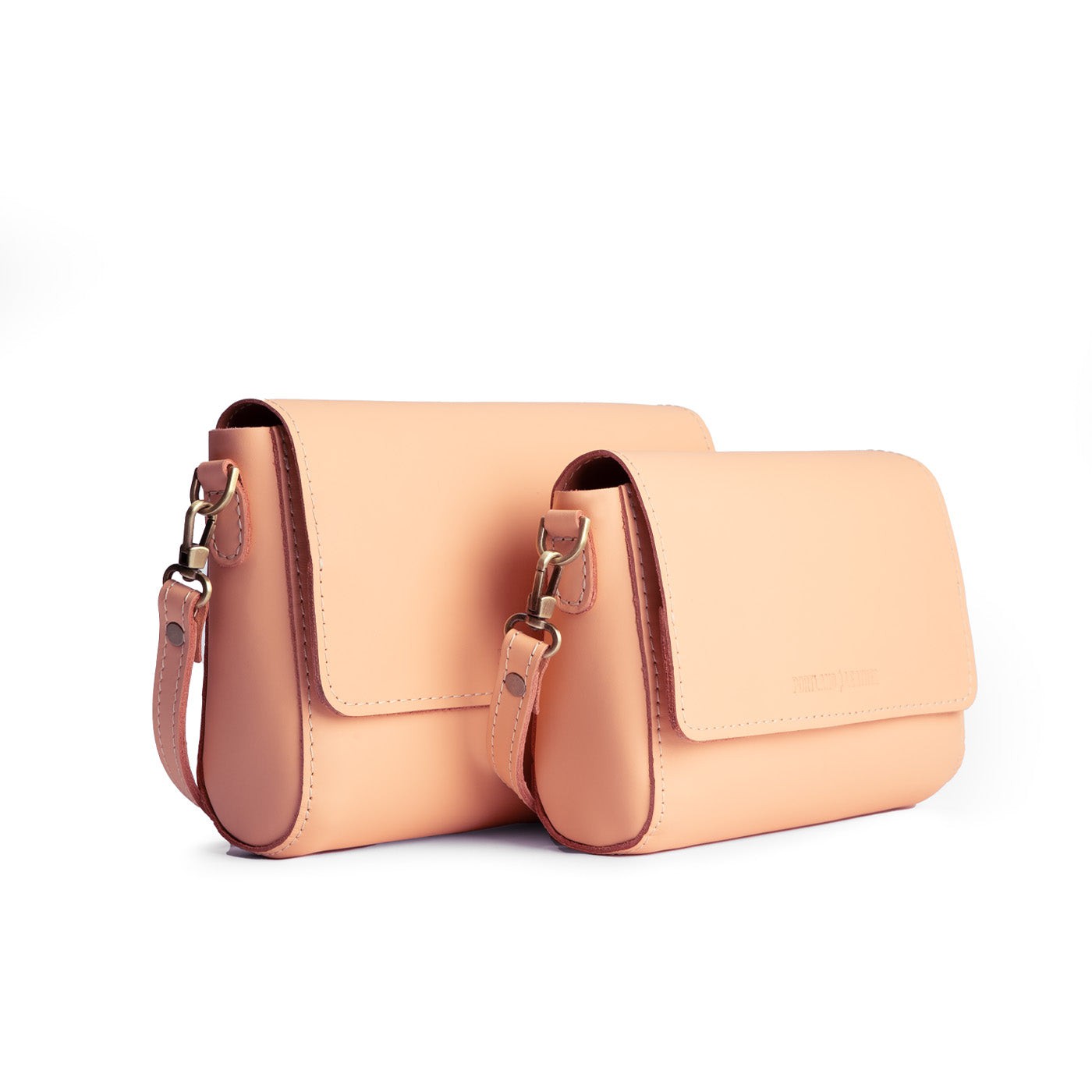 Mamey | Side by Side of both sizes of Leather Crossbody Bag with Magnetic Messenger Bag Closure