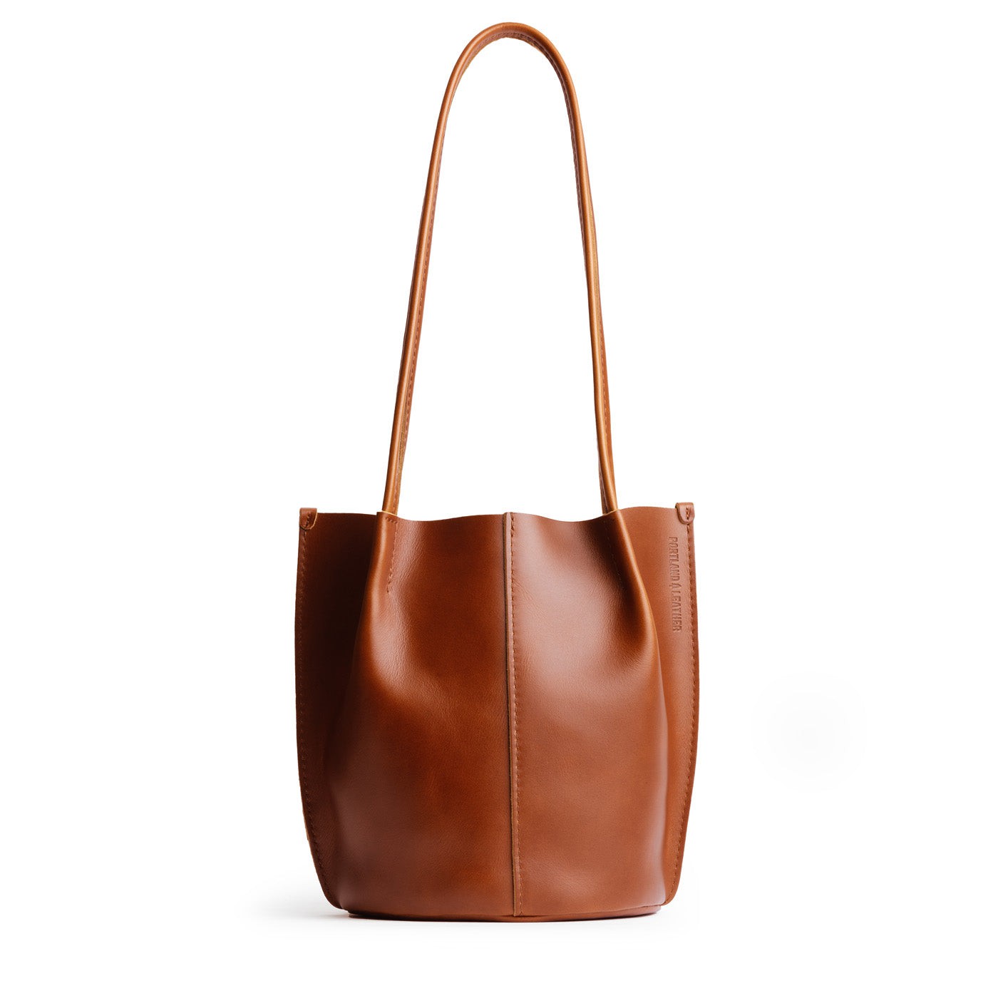 Madrone Classic | Petite bucket shaped tote bag with matching leather handles