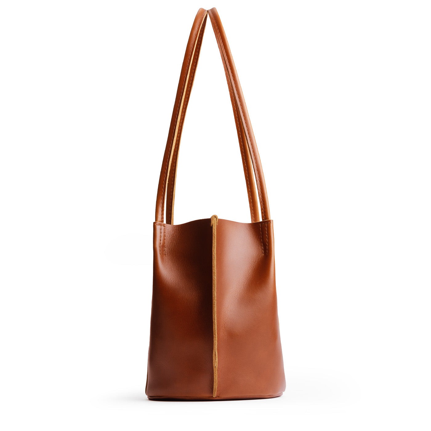 Madrone*Classic | Petite bucket shaped tote bag with matching leather handles