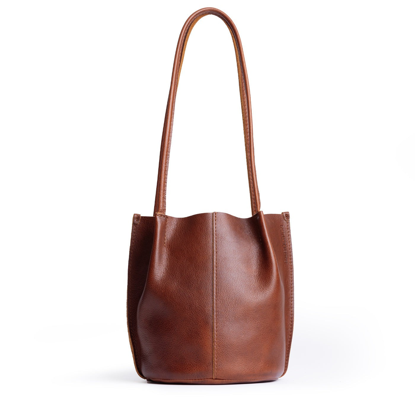 Nutmeg*Classic | Petite bucket shaped tote bag with matching leather handles