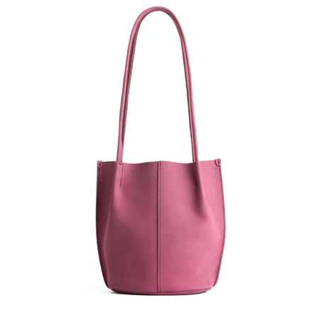 Foxglove*Classic | Petite bucket shaped tote bag with matching leather handles