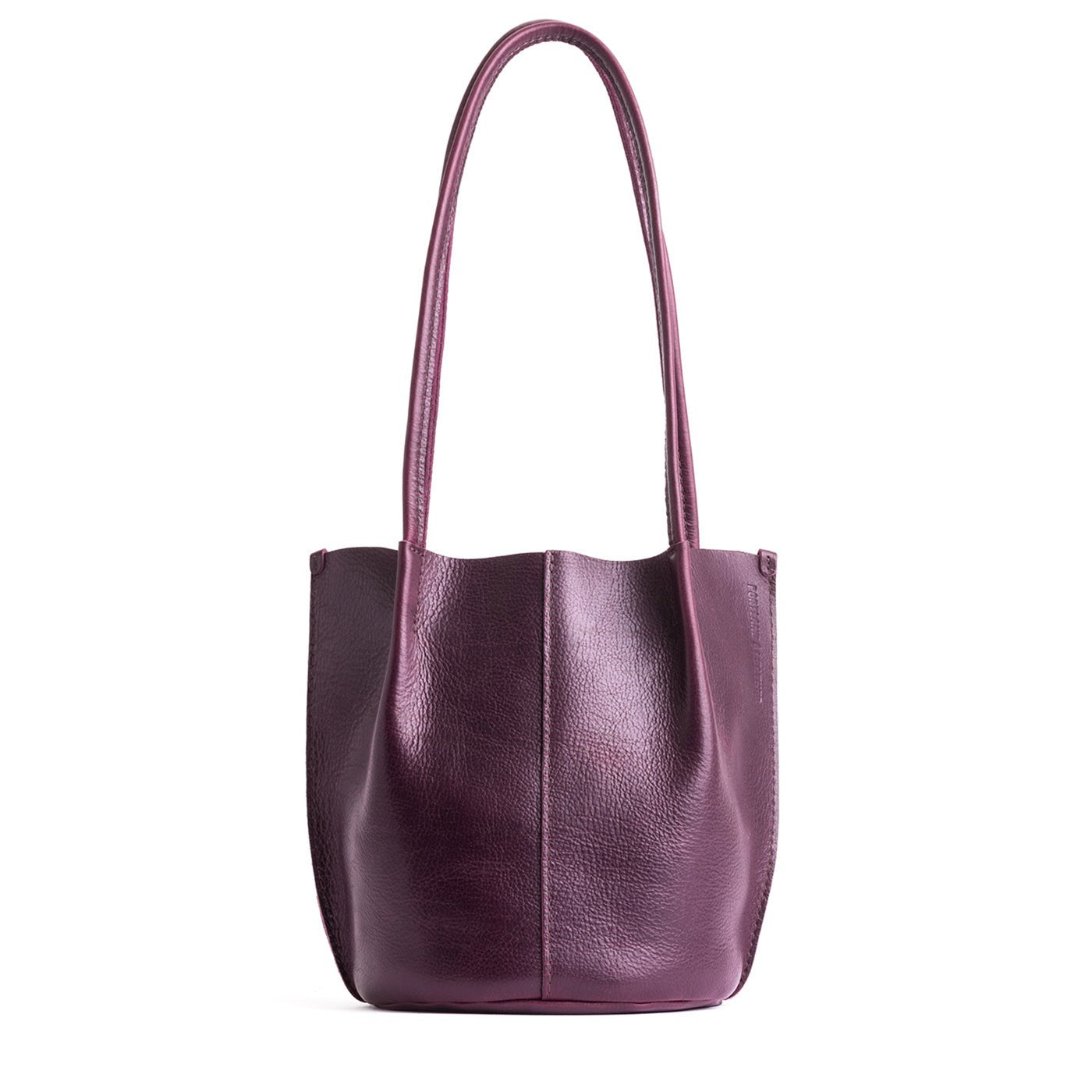 Plum*Classic | Petite bucket shaped tote bag with matching leather handles