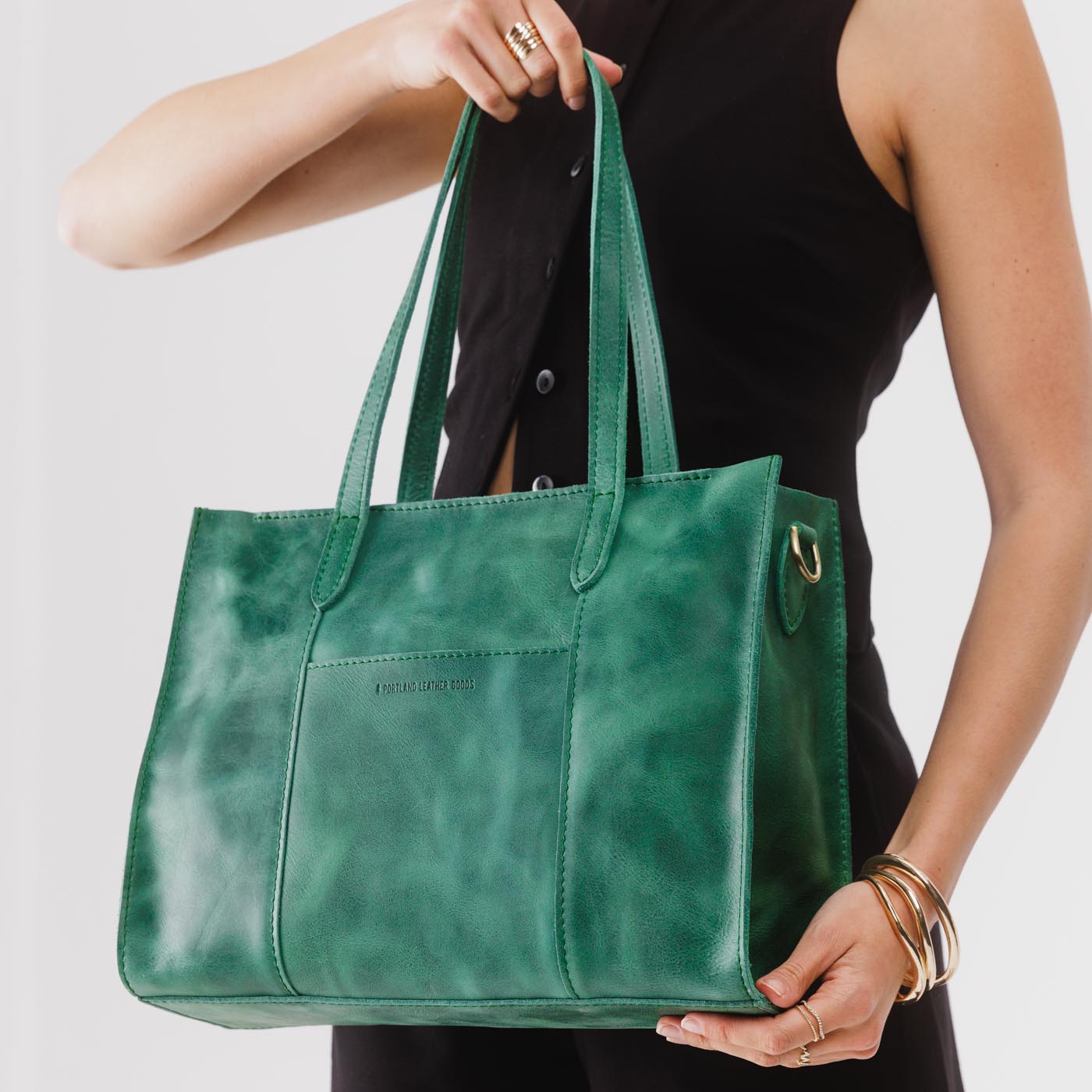 Surf East/West | Structured wide tote bag with overlapping panels and crossbody strap