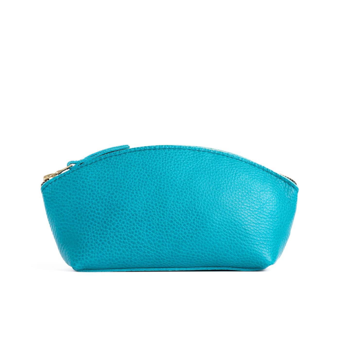 Baja*Eclipse | Spacious leather makeup bag with curved seams and top zipper