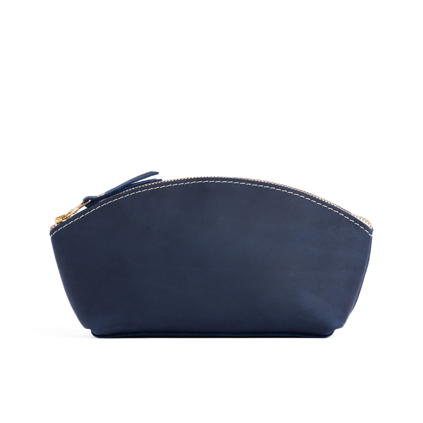 Deep Water*Eclipse | Spacious leather makeup bag with curved seams and top zipper