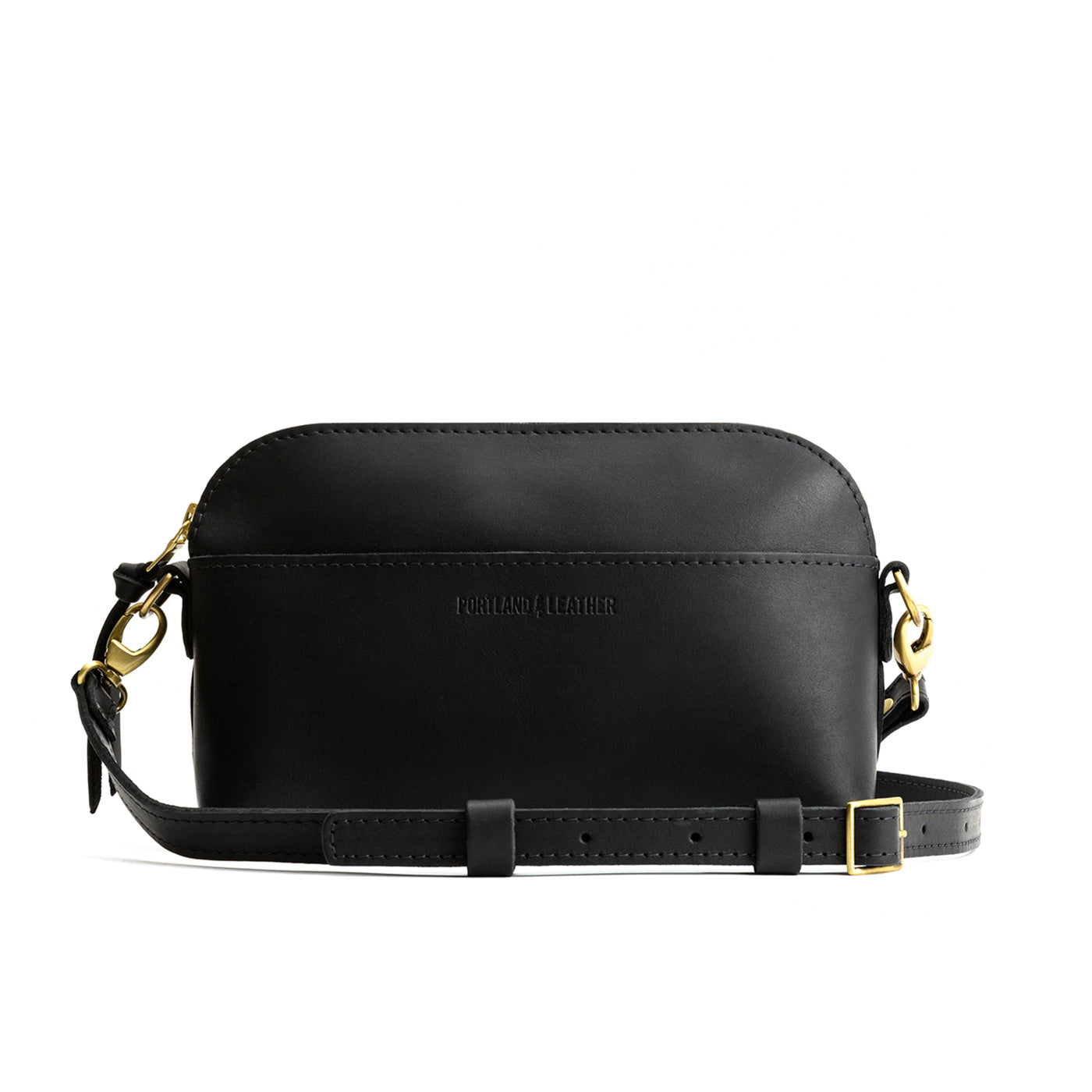 Black Classic | Dome shaped crossbody purse with front and back pockets