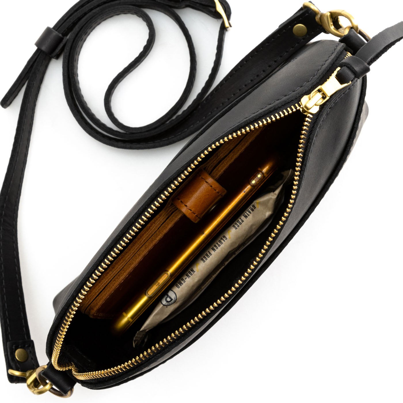 Black*Classic | Dome shaped crossbody purse with front and back pockets