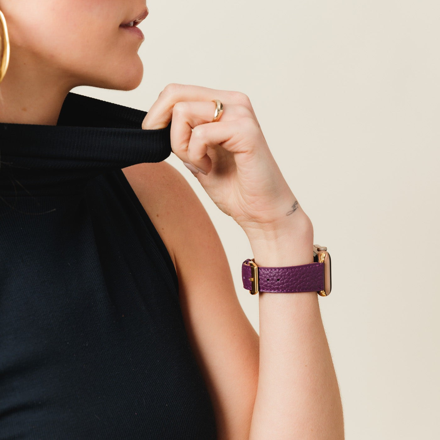 Eggplant | Apple watch band on wrist