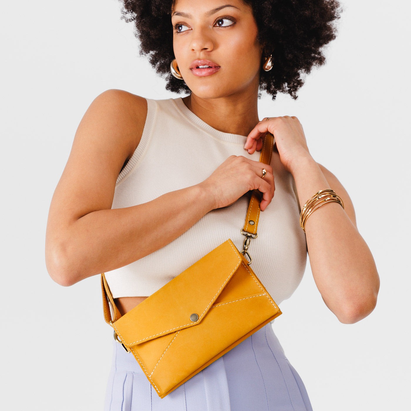  Turmeric | Envelope shaped clutch wallet with crossbody strap