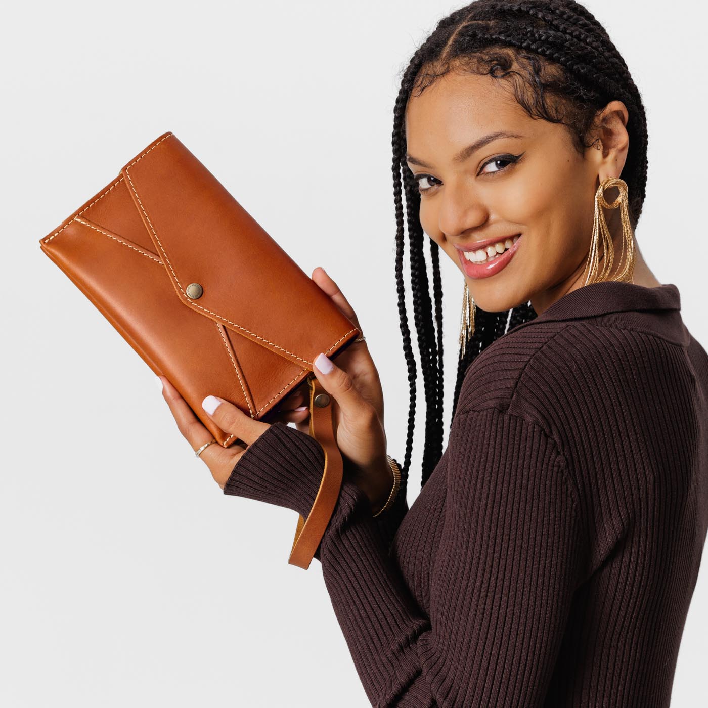 Honey | Envelope shaped clutch wallet with crossbody strap