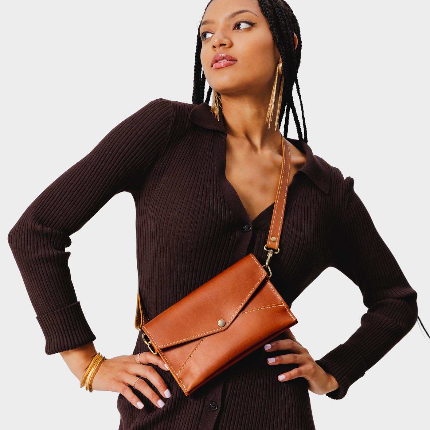 Honey | Envelope shaped clutch wallet with crossbody strap