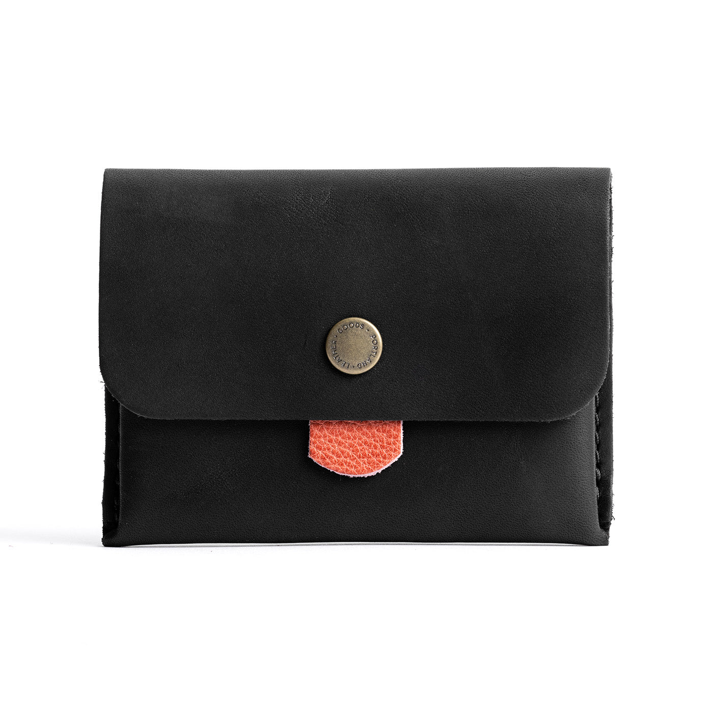 Black | Envelope snap wallet with contrast pull tab