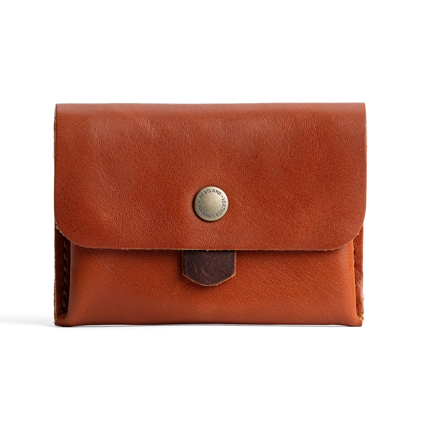 Chestnut | Envelope snap wallet with contrast pull tab