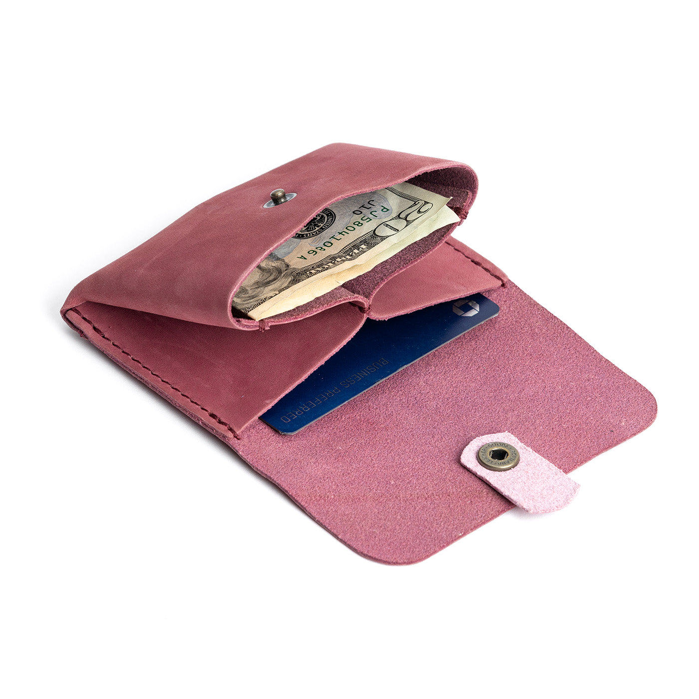 Foxglove | Open envelope snap wallet with contrast pull tab