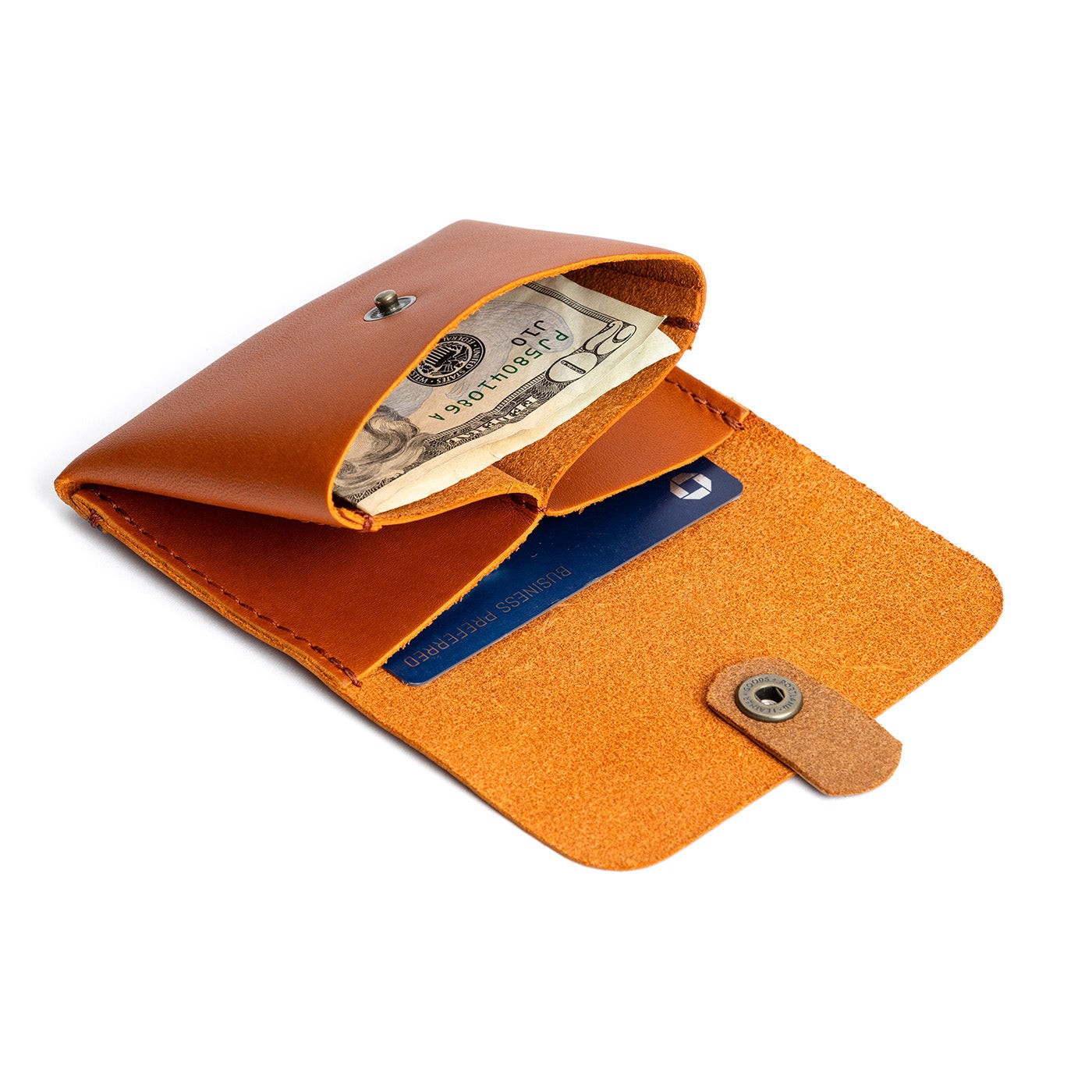 Tuscany | Open envelope snap wallet with contrast pull tab