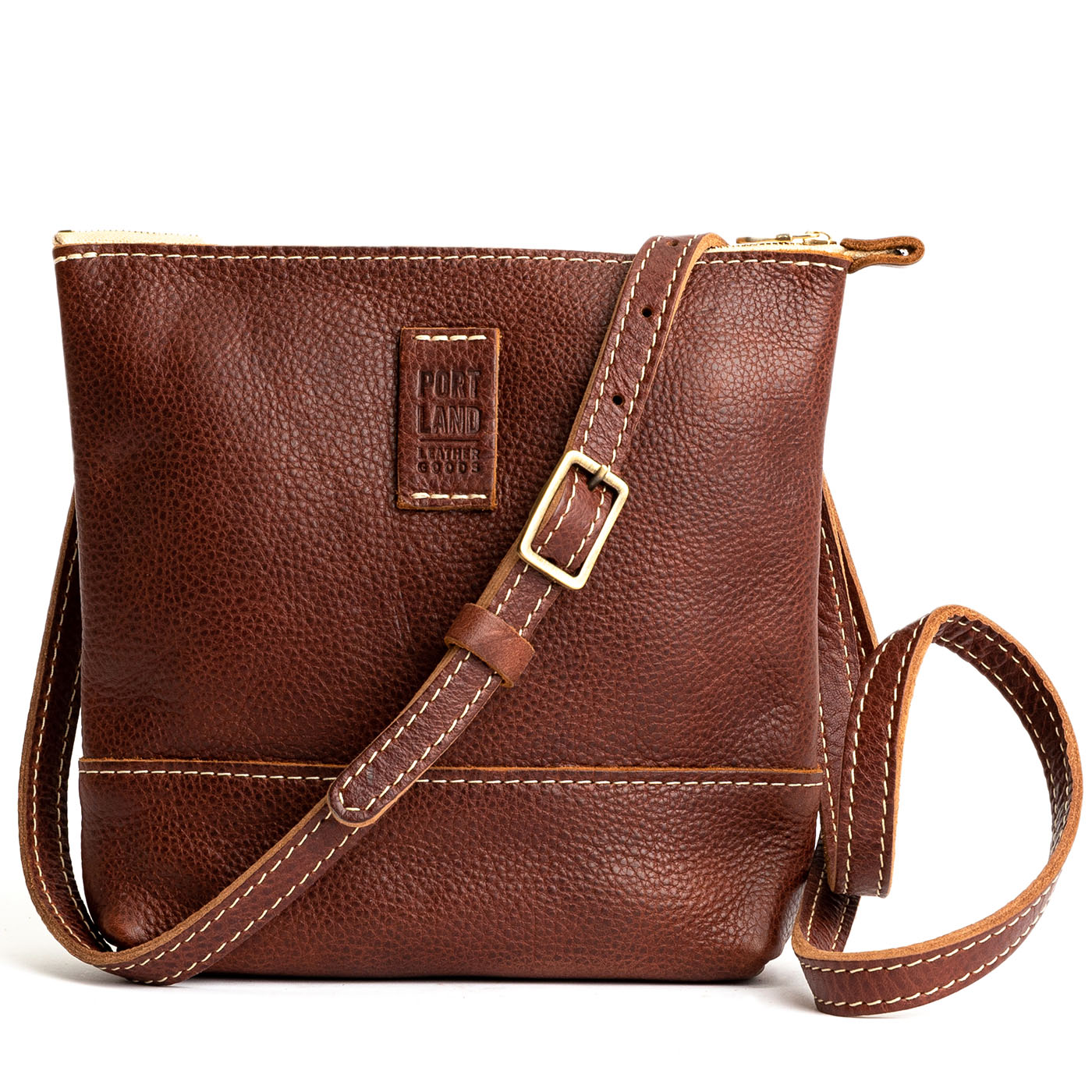  Nutmeg  | Small rectangular crossbody purse with top zipper and interior pocket