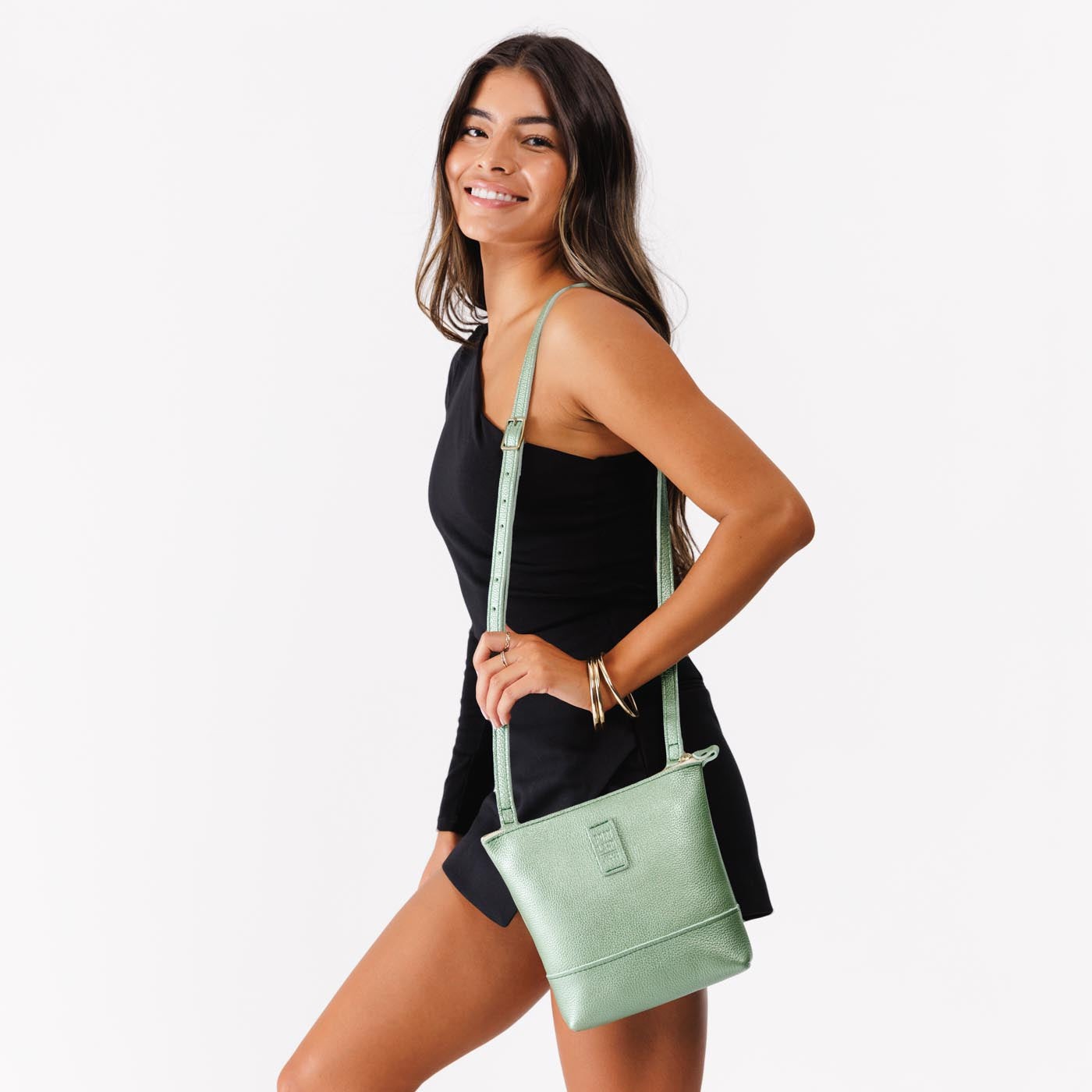 Beetle | Small rectangular crossbody purse with top zipper and interior pocket