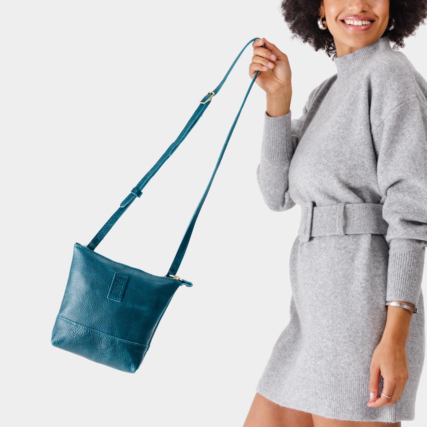 Lagoon | Small rectangular crossbody purse with top zipper and interior pocket