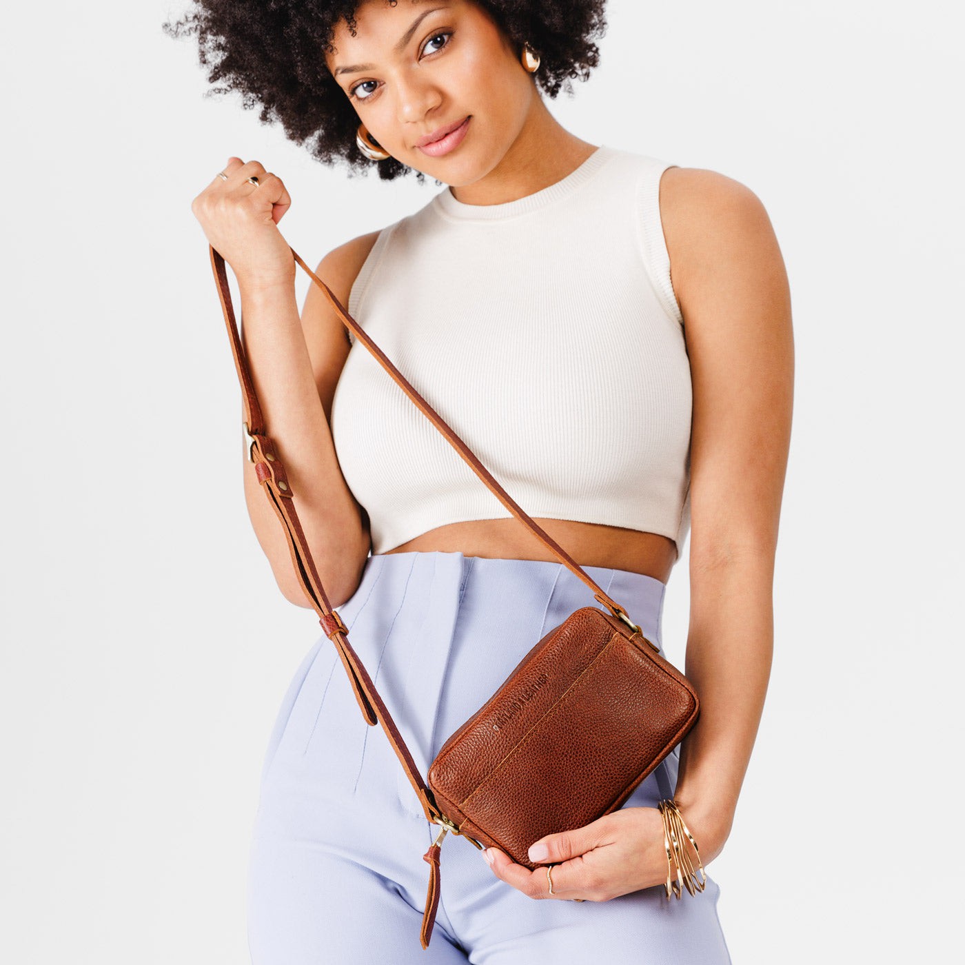 Nutmeg Small | Petite rectangular crossbody with adjustable strap