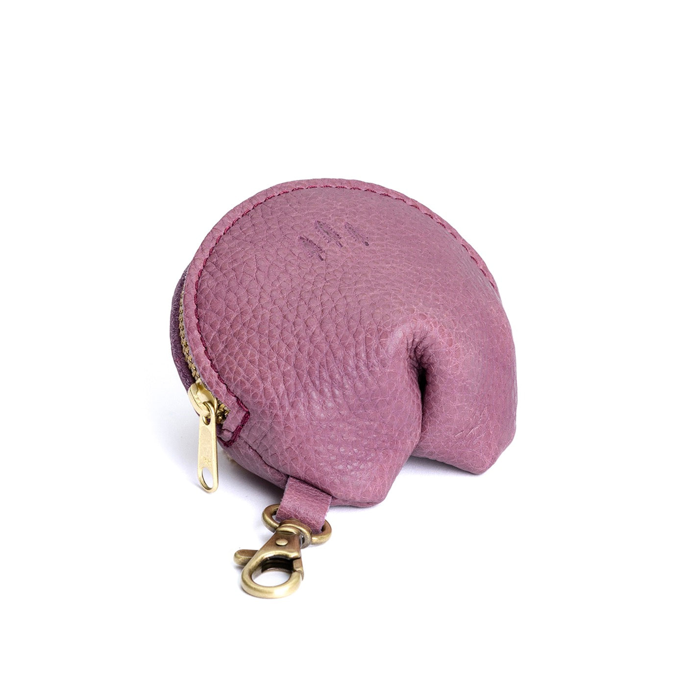 Kyoto | Leather fortune cookie shaped keychain pouch