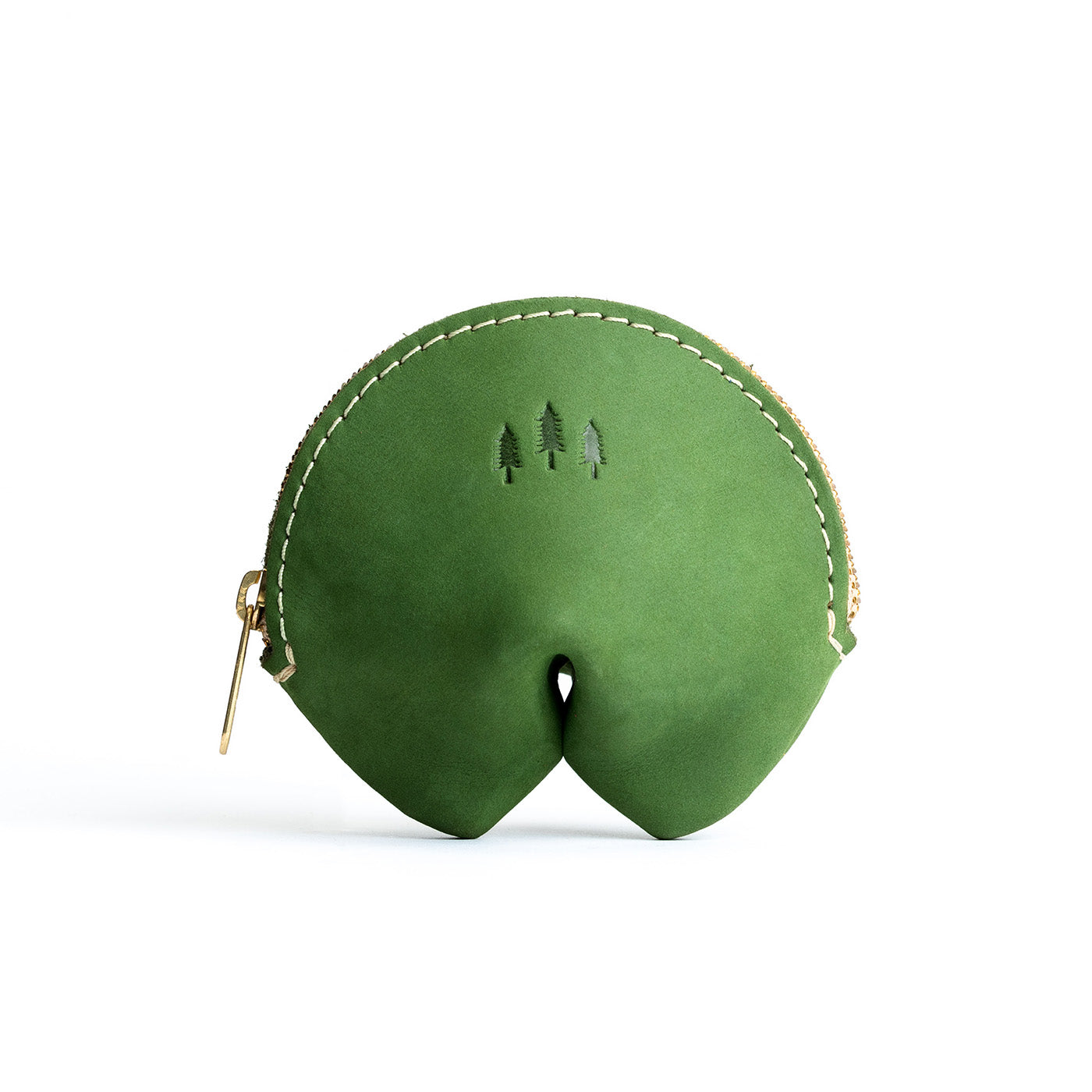 All Color: Succulent | Leather fortune cookie shaped pouch