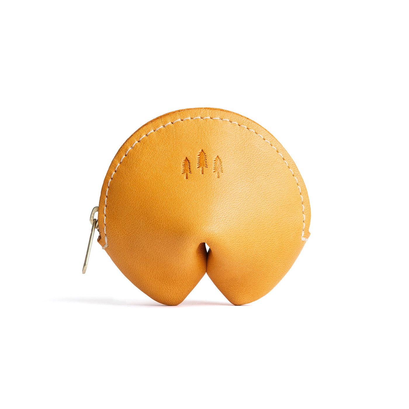 All Color: Sunflower | Leather fortune cookie shaped pouch