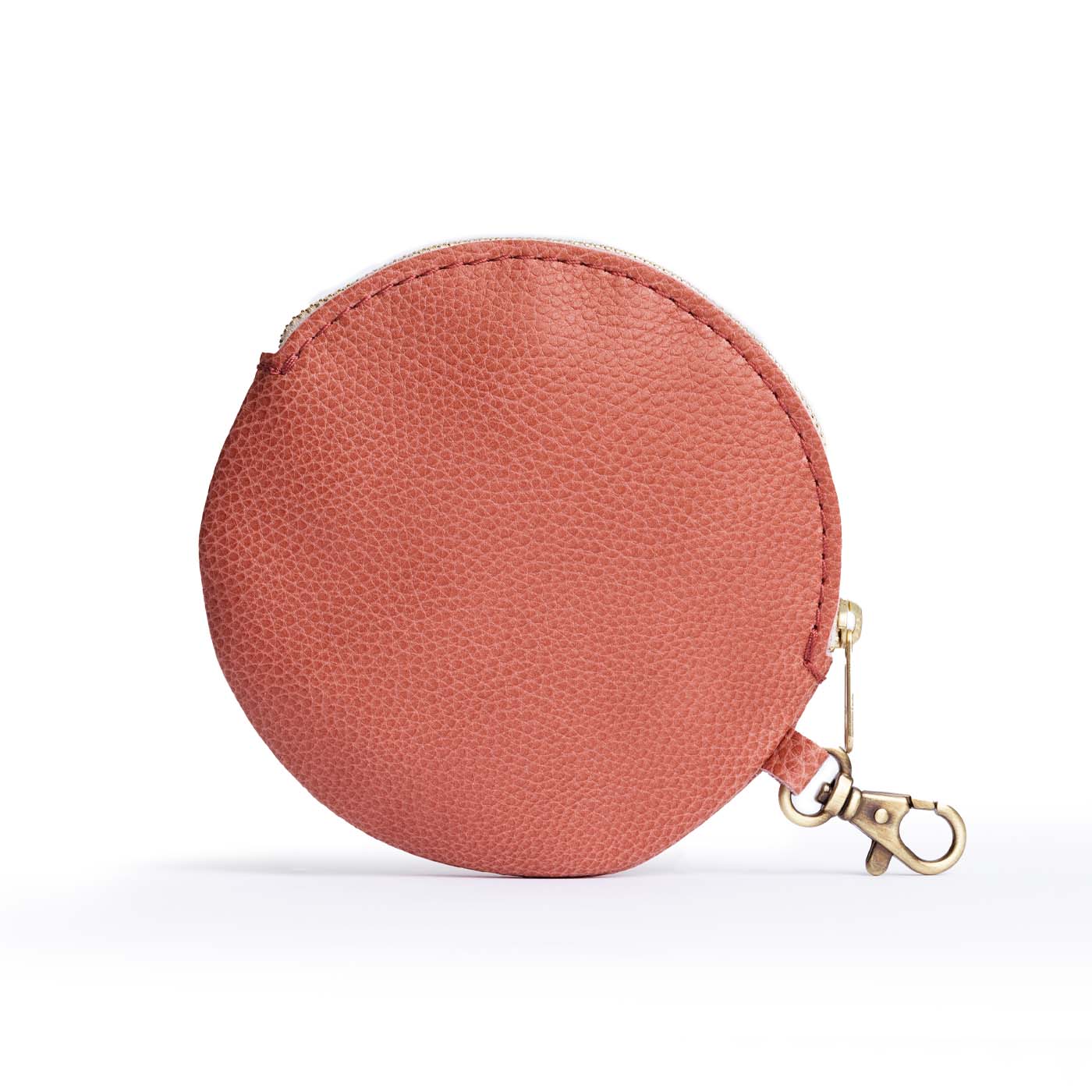 Watermelon | Leather flat round keychain pouch