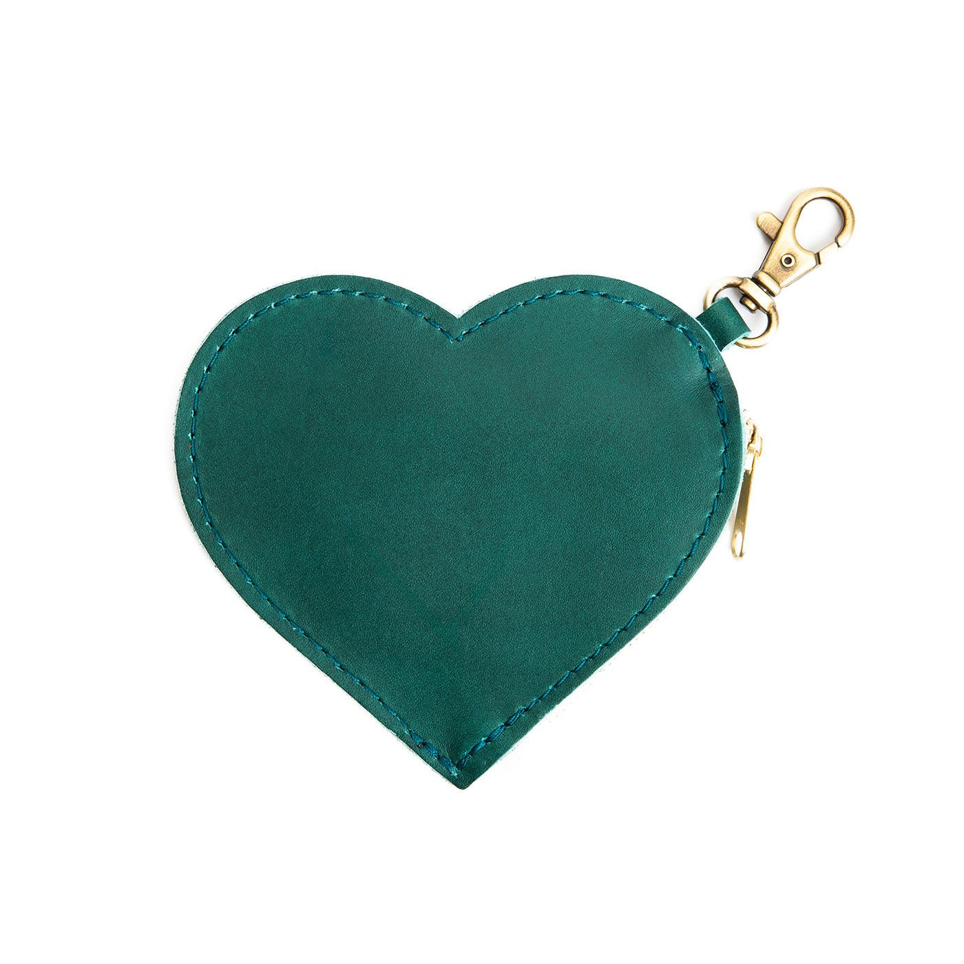 Caribbean | top zippered heart shaped pouch with keychain