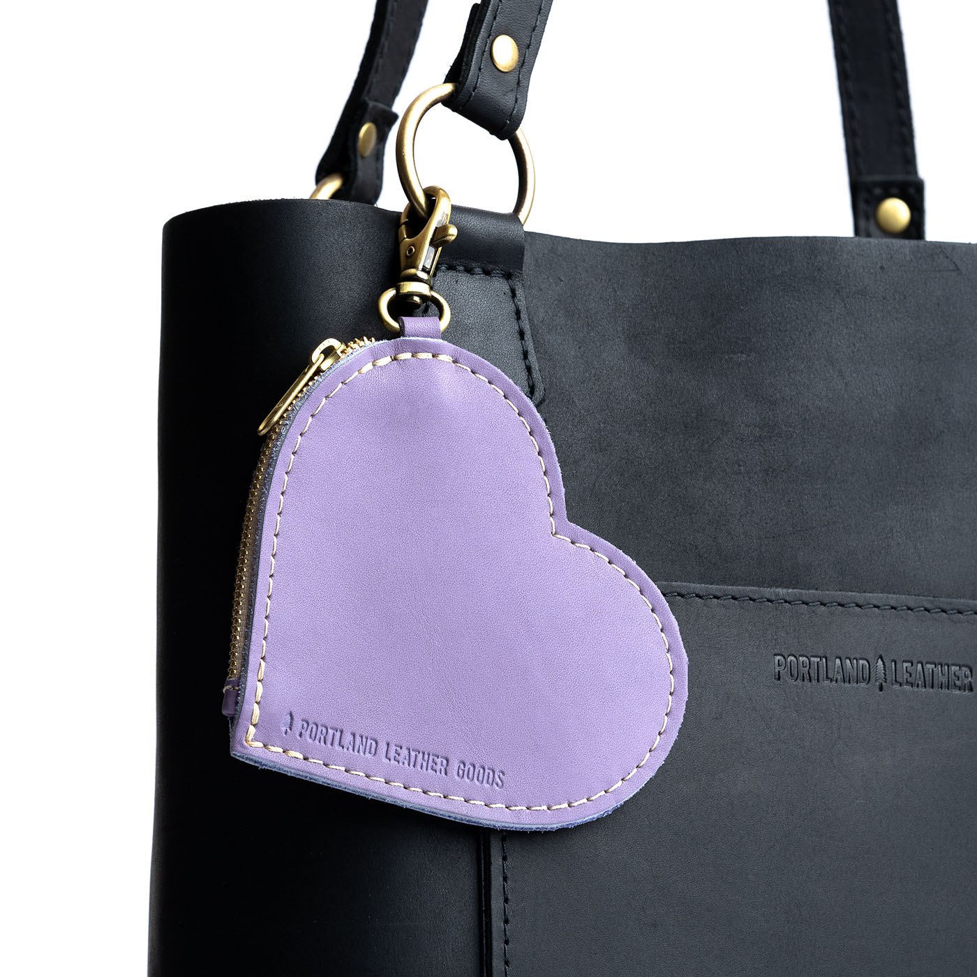 All Color: Lavender | top zippered heart shaped pouch with keychain