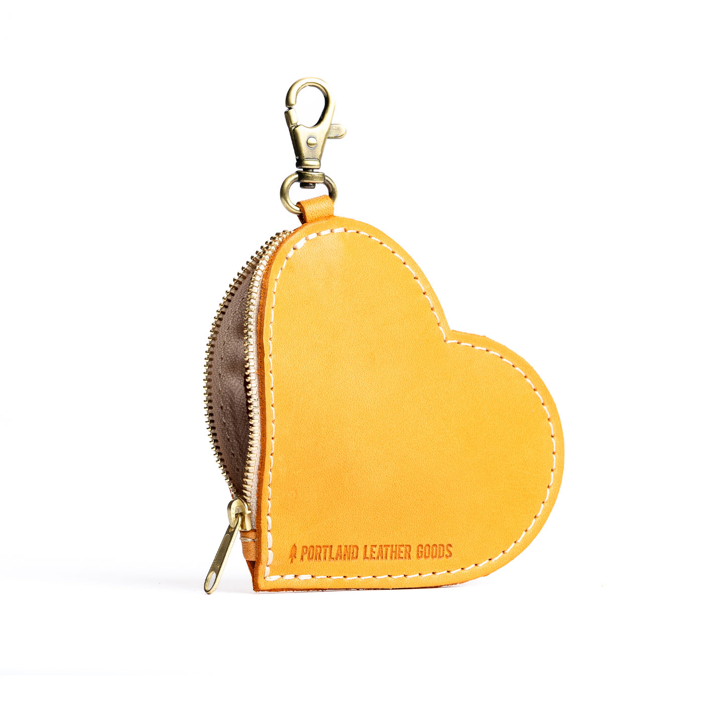 All Color: Sunflower | top zippered heart shaped pouch with keychain