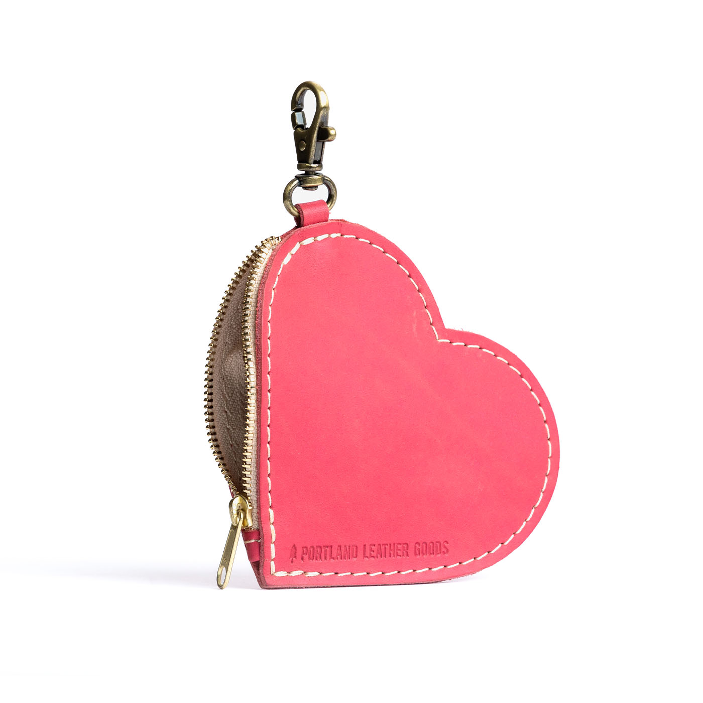 All Color: Tulip | top zippered heart shaped pouch with keychain