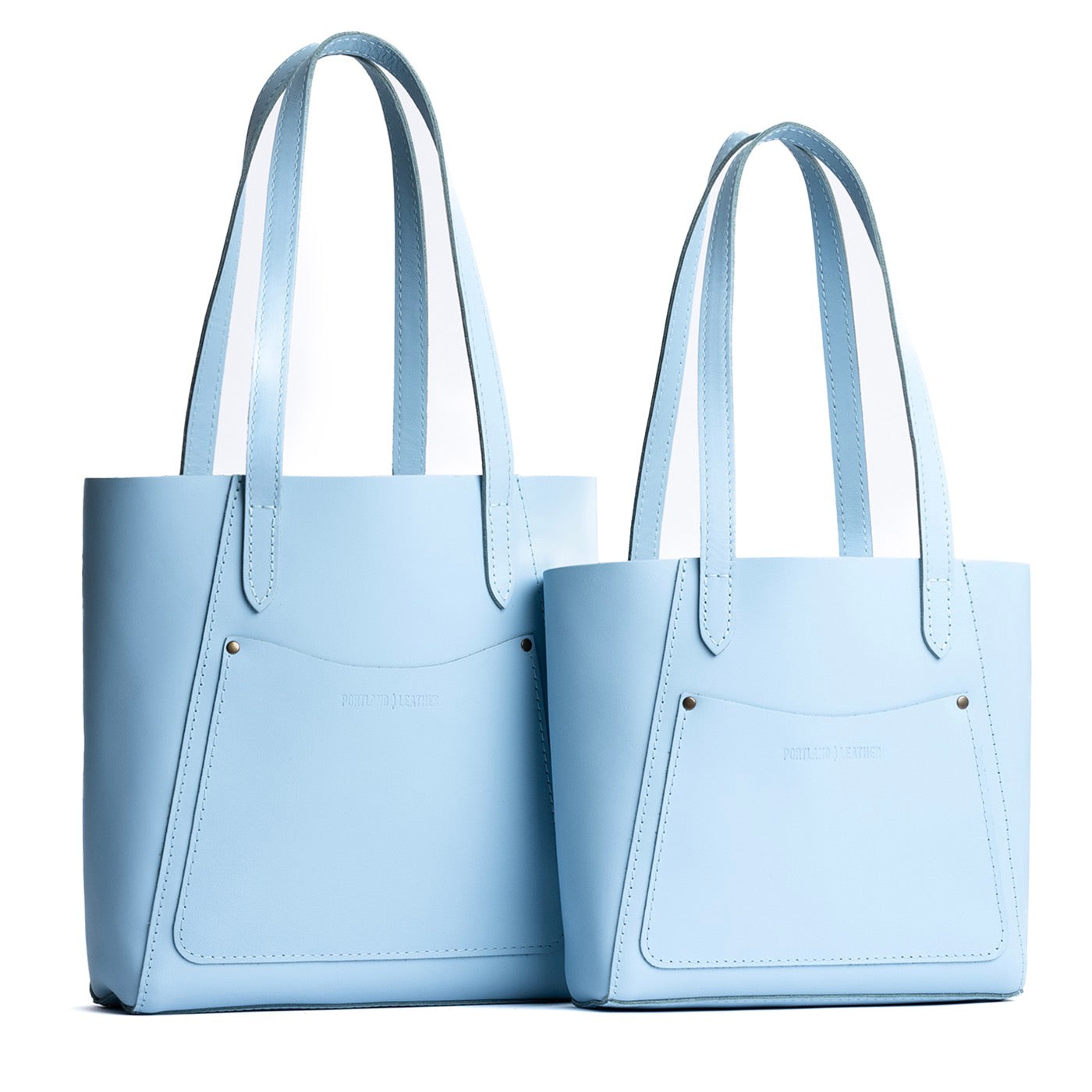 Glacial Blue | Comparison of both sizes of tote bag