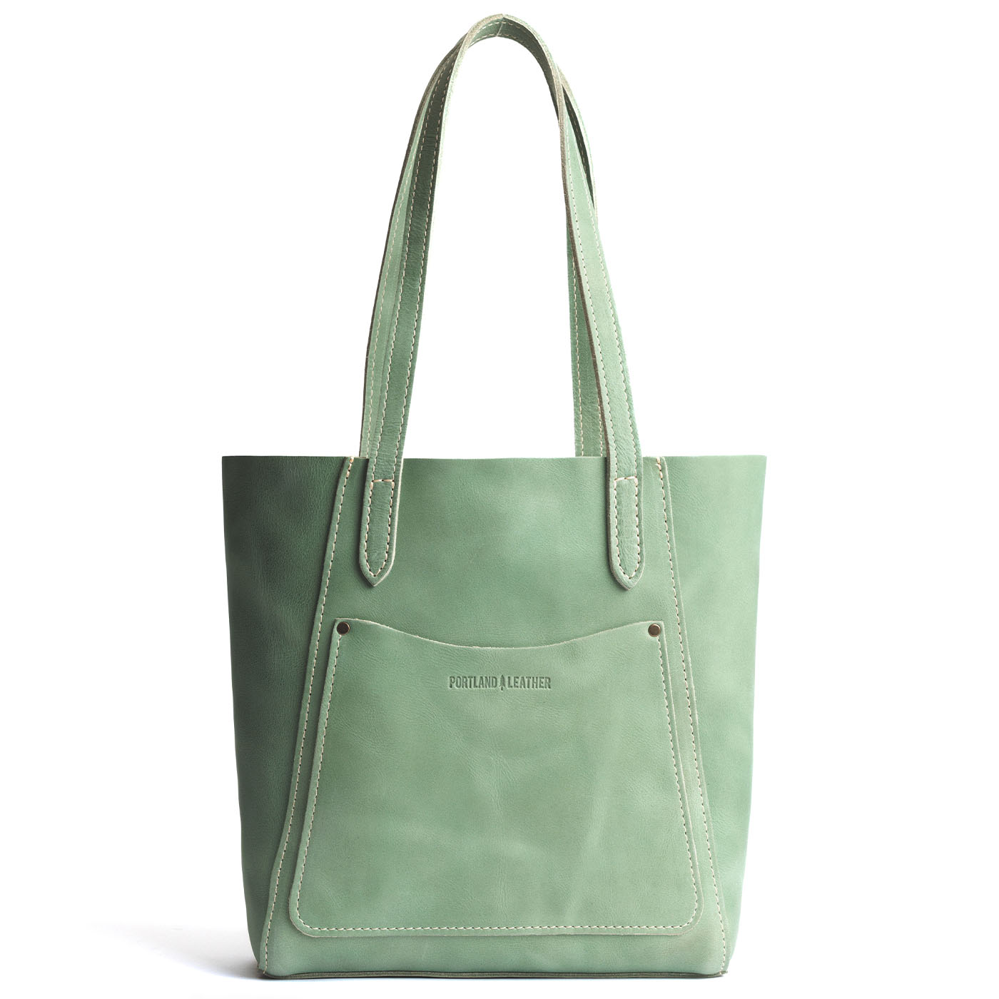 Cucumber*Large | Dual shoulder strap tote bag with an exterior pocket