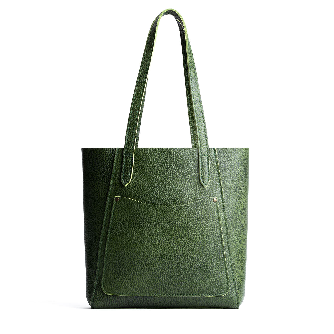 Avocado*Large | Dual shoulder strap tote bag with an exterior pocket