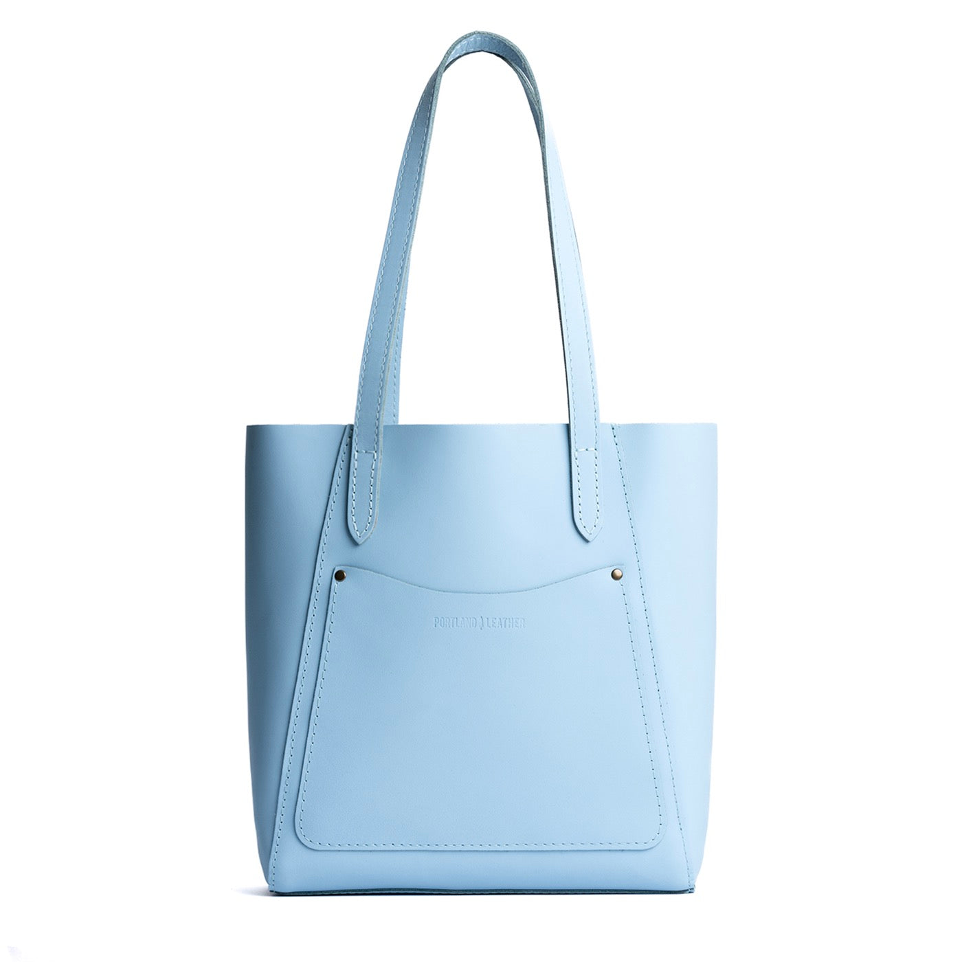 Glacial Blue*Large | Dual shoulder strap tote bag with an exterior pocket